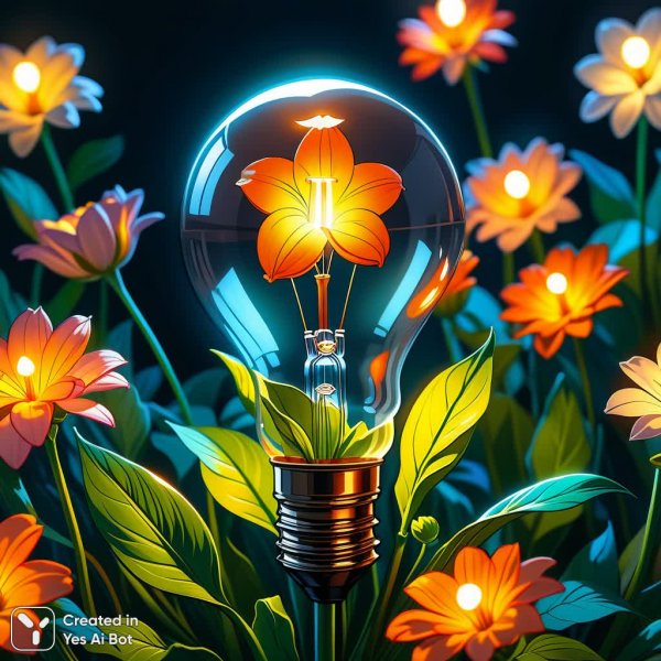 Цветочная лампа: нежная красота в деталях и свете высокого разрешения. Нейронная сеть Stable Diffusion