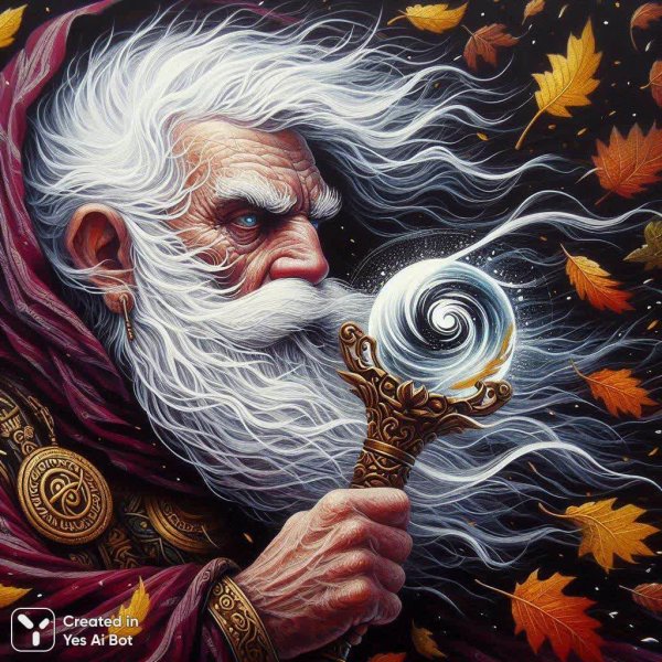 Стрибог: Властелин ветра и осеннего вихря в эпическом фэнтези. Нейросеть Dalle 3