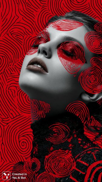 Лицо в макияже: иллюзия красного и черного цвета. Нейронная сеть Миджорни