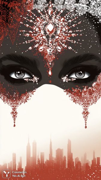 Загадочная красота: взгляд сквозь городскую панораму и яркие краски. Картинка из нейросети Midjourney