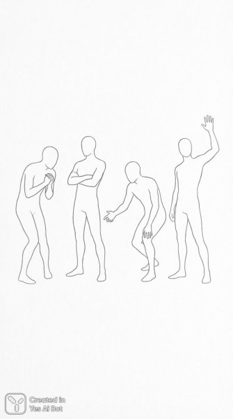 Минималистичные фигуры: анатомия тела и язык жестов. Картинка из нейросети Nano Banana