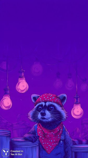 Хитрая норка в забавном наряде и бандоне: уличный сюрприз в стиле ретро. Изображение из нейронной сети Midjourney