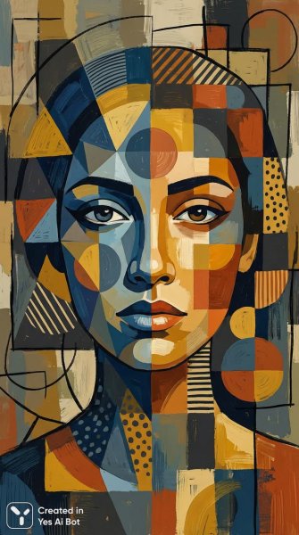 Кубистический портрет: яркие цвета и абстрактные формы в современной живописи. Нейронная сеть Nano Banana