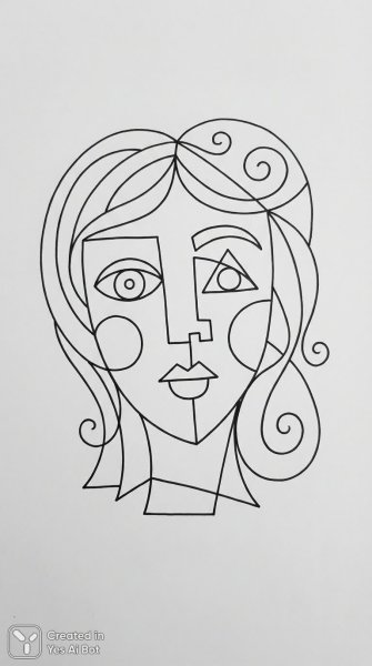 Кубистический портрет девочки в стиле Пикассо. Изображение из нейронной сети NanoBanana