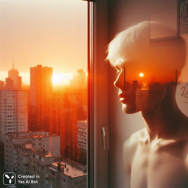 Вечерний город: сепия, глитч и меланхолия на пленке. Изображение из нейронной сети Dalle