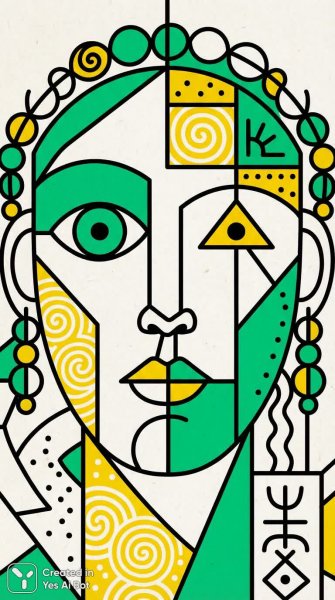 Яркий этнический портрет с акцентами и графическими текстурами. Нейронная сеть Nano Banana