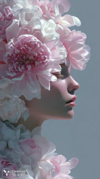 Нежная корона: сюрреалистичный портрет в стиле двойной экспозиции и живописи. Генерация из нейросети Midjourney