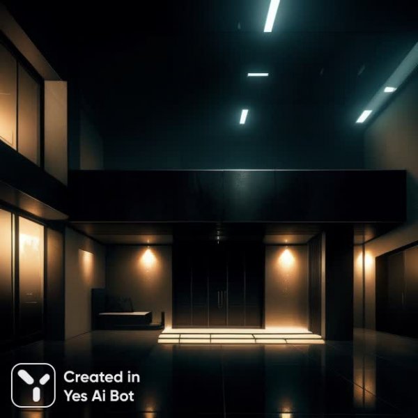 Ночное убежище: брутализм и роскошь в объятиях тьмы. Генерация из нейронной сети Stable Diffusion