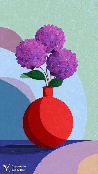 Нежная геометрия: ваза с цветами в пастельных тонах и абстрактным фоном. Нейронная сеть Midjourney