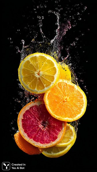 Сочный срез грейпфрута в ярких красках цитрусового великолепия. Картинка из нейронной сети Midjourney