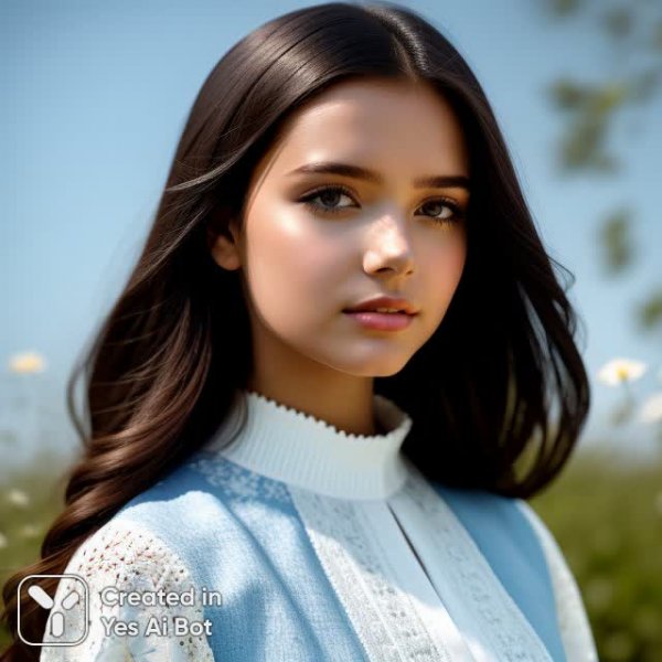 Нежная девушка в полевых цветах: летнее вдохновение и красота природы. Генерация из нейронной сети Stable Diffusion