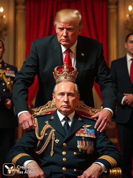 Встреча двух лидеров: Коронация и власть в золотом зале. Изображение из нейронной сети Flux.1