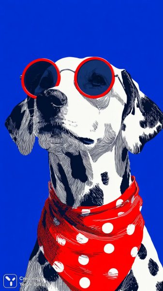 Далматинец в солнцезащитных очках: стильный и игривый портрет. Нейросеть Midjourney