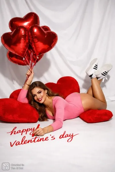 Романтика в латексе: дерзкий образ на Valentine's Day. Картинка из нейронной сети Sora images Ai