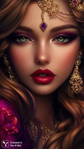Роскошный образ: красота в деталях и глубоком цвете. Генерация из нейросети Миджорни