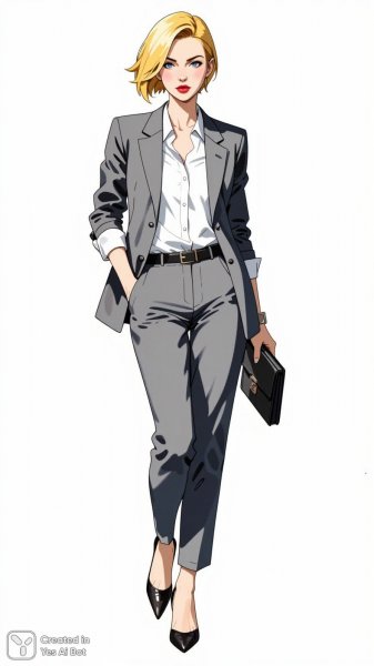 Элегантность в сером: стильная блондинка в городском образе. Генерация из нейронной сети Flux Ai