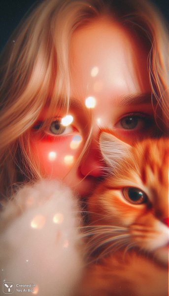 Неоновый кот: абстрактный портрет в объятиях ночного света и пленки. Изображение из нейронной сети Dalle