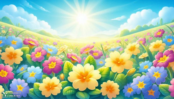 Первоцветы весны: солнечный день и пробуждение природы. Нейронная сеть Dalle-3