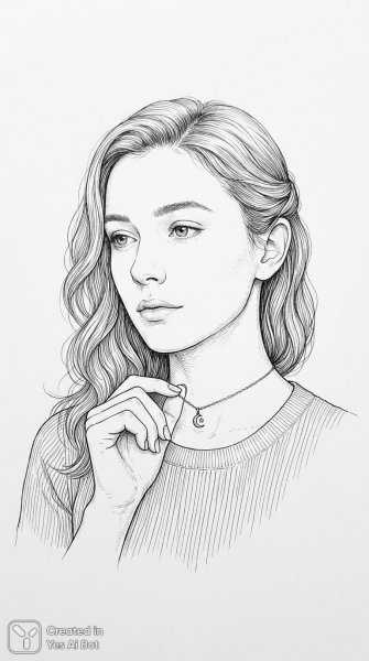 Нежная мечта в черно-белом наброске: элегантность и простота линий. Генерация из нейросети Нано Банана