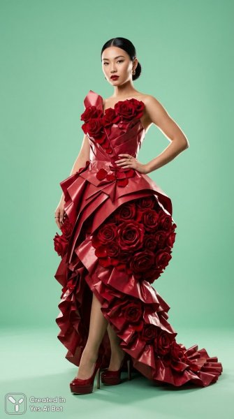 Элегантность в красном: завораживающий образ современной женщины. Нейронная сеть NanoBanana