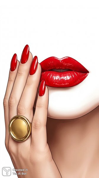 Яркие губы и минимализм: стильный векторный образ. Нейросеть Nano-Banana