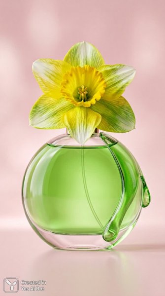Изысканная свежесть: аромат в прозрачном окружении зелени и нежности. Генерация из нейронной сети NanoBanana