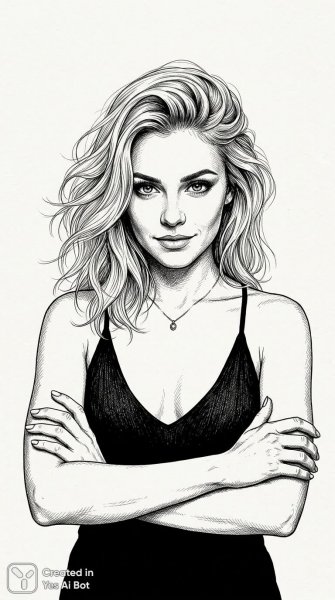 Элегантный монохромный набросок: женский портрет в стиле минимализма. Нейронная сеть Nano Banana