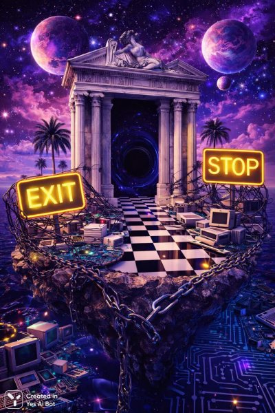 Космические руины: мраморный храм в стиле вапорейв и арт-деко. Генерация из нейросети Sora Image