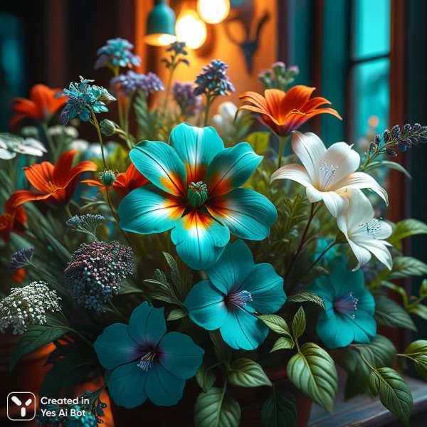 Нежная палитра цветов и оттенков в буйстве разнотравья. Нейросеть Stable Diffusion