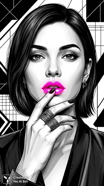 Неоновый портрет: минимализм и контраст на полотне современности. Генерация из нейросети Нано Банана