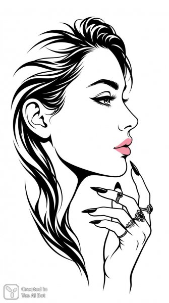 Минимализм: Линии, Черно-Белый Стиль и Элегантный Женский Образ с Акцентом на Детали. Генерация из нейронной сети Нано Банана