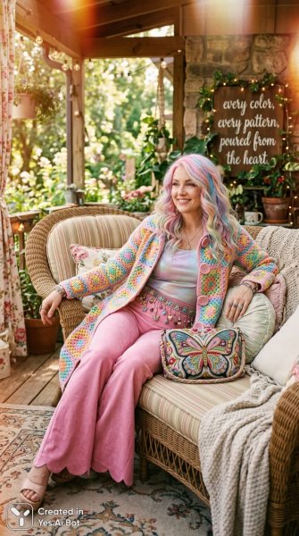 Пастельная ностальгия: элегантный образ в винтажном стиле и ярких красках. Нейросеть Nano-Banana