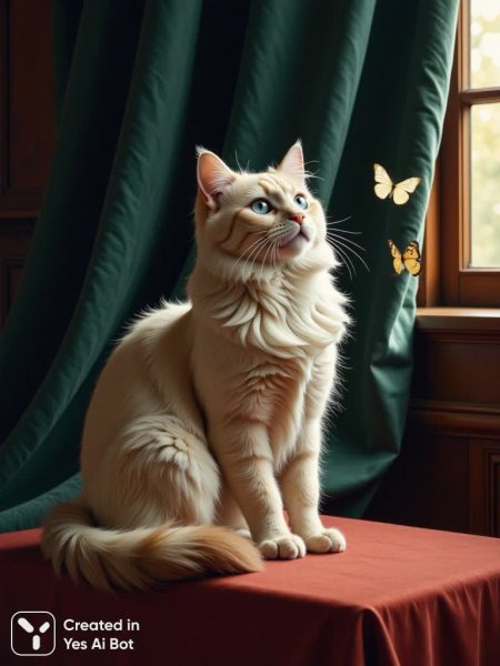 Кошачий взгляд: созерцание в полумраке и красота мимолетных моментов. Генерация из нейросети Flux Ai