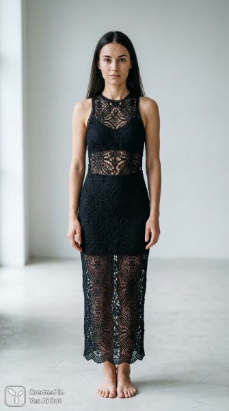 Элегантность черного кружева и нежная кожа в макросъемке. Нейронная сеть Nano-Banana