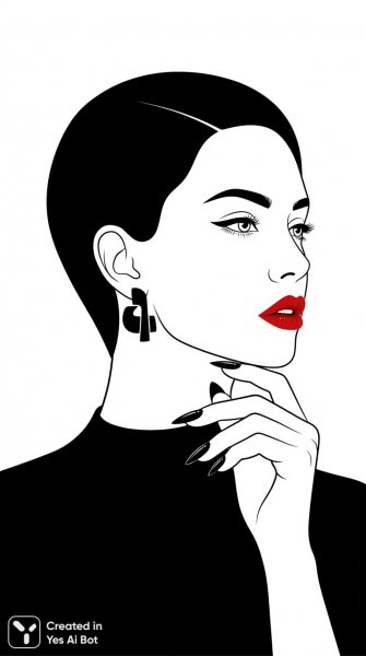 Минималистичный портрет с яркими акцентами и стильными деталями. Изображение из нейронной сети Nano Banana