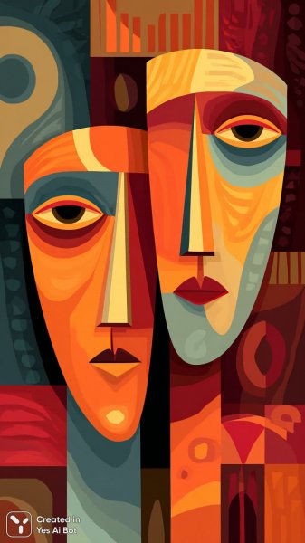 Кубизм и цветы: яркий дуэт в сюрреалистичном мире линий и форм. Нейросеть Midjourney