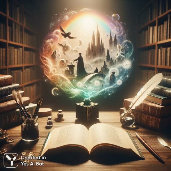 Загадочный мир открытых страниц и волшебных видений. Изображение из нейронной сети Dalle-3