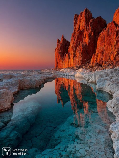 Загадочный мир минеральных чудес и закатного великолепия. Нейросеть Миджорни