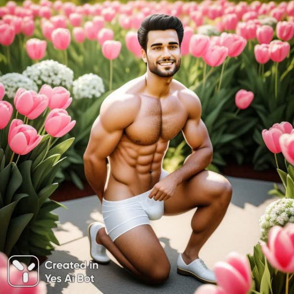 Купидон с цветами на Международный женский день. Изображение из нейросети Stable Diffusion