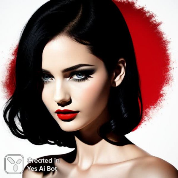 Черный силуэт и огненный акцент: стиль в каждой детали графики. Изображение из нейронной сети Stable Diffusion