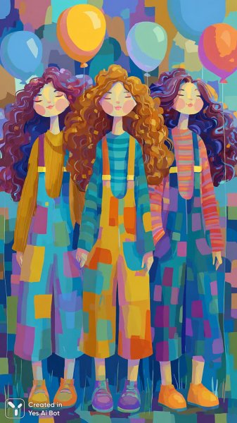 Веселые куклы в парке: яркий мультяшный мир и беззаботное детство. Изображение из нейросети Midjourney