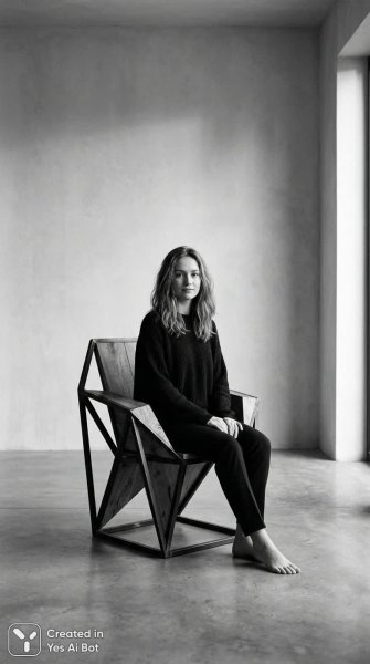 Минималистичный портрет девушки в пустом пространстве. Нейронная сеть Нано Банана