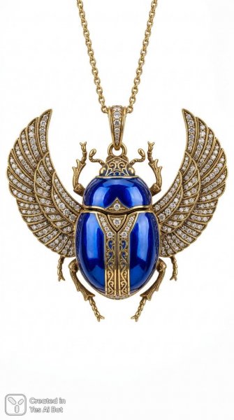 Изящный скарабей: роскошное украшение в деталях. Изображение из нейронной сети Nano Banana