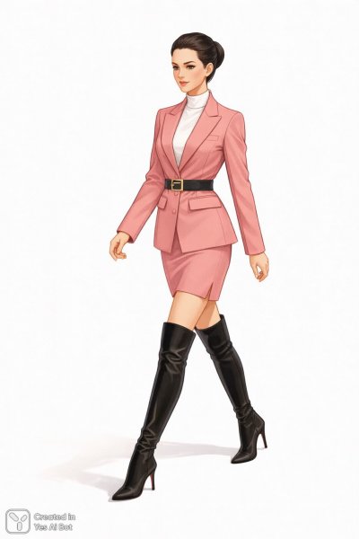 Стиль и элегантность: розовый образ в городском стиле с профессиональным акцентом. Картинка из нейросети Sora Image