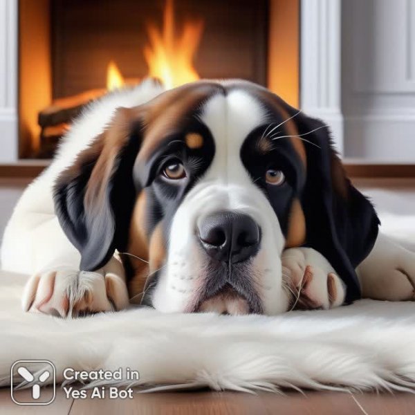 Уютный вечер: пес и кот у камина в февральском интерьере. Картинка из нейросети Stable Diffusion