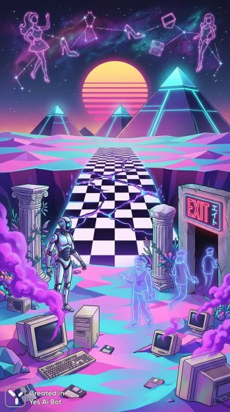 Нефрологические лабиринты: цифровой апокалипсис в стиле ретровейва и неоклассики. Генерация из нейросети NanoBanana