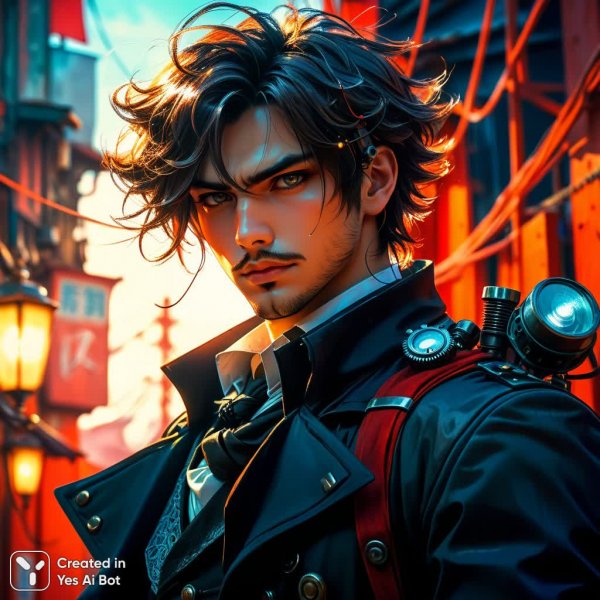 Стимпанк: мрачный эскиз механика с запчастями и волосами. Нейросеть Stable Diffusion