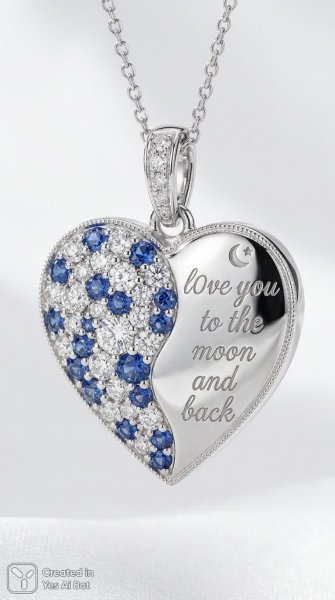 Сердце, полное любви: изысканное украшение с камнями и гравировкой. Изображение из нейросети Нано Банана