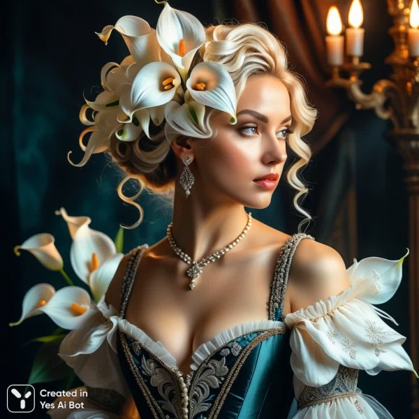 Аристократичная дама в стиле старинного портрета. Картинка из нейронной сети Stable Diffusion