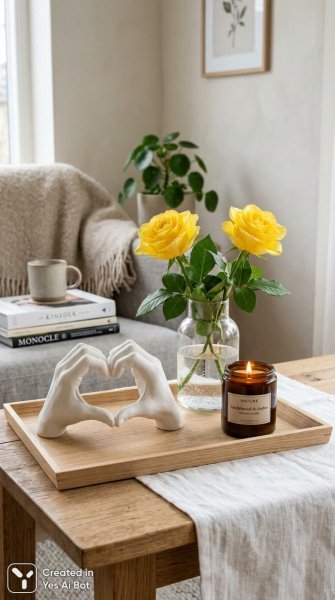Нежность в деталях: уютный скандинавский интерьер и символизм любви. Генерация из нейросети Nano-Banana
